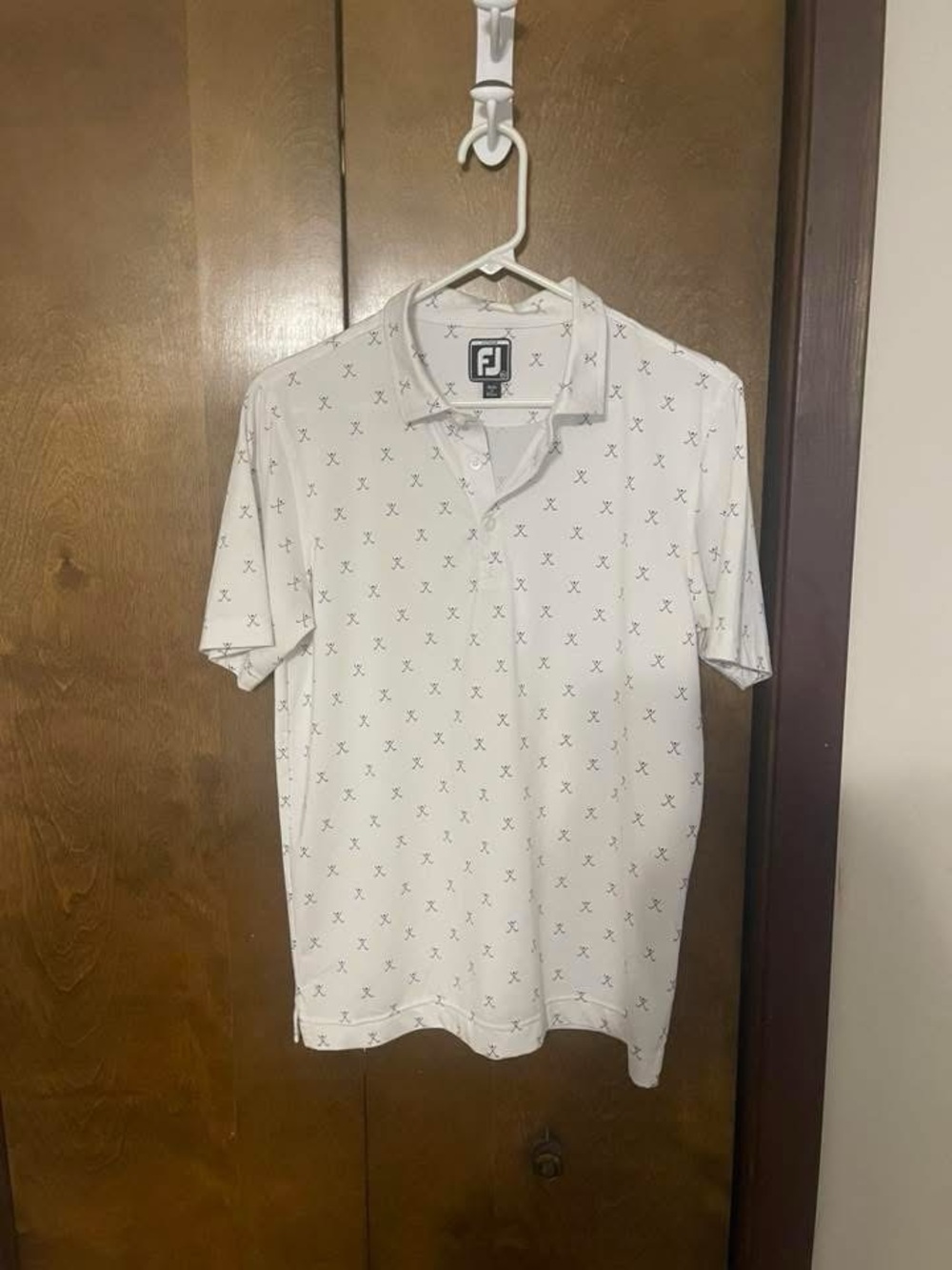 FootJoy White Polo with Small Black Motifs